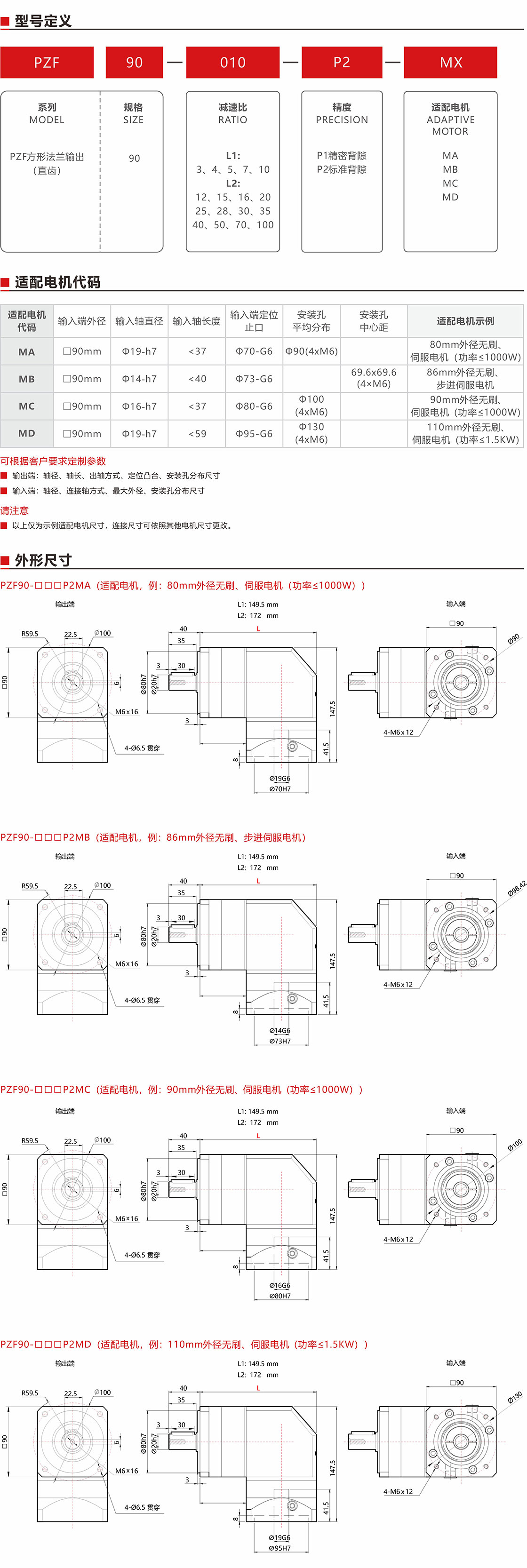 PZF90直角減速機，減速箱產品詳情.jpg